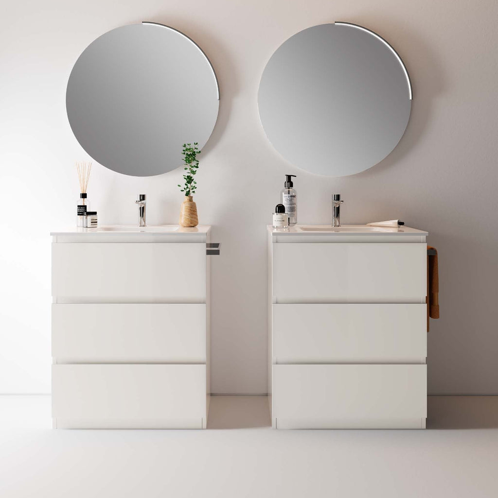 Mobile Bagno Speed Laccato Bianco Lucido con Lavabo Sky L 71 x H 88+1,6 x P 46,5 - Berloni Bagno