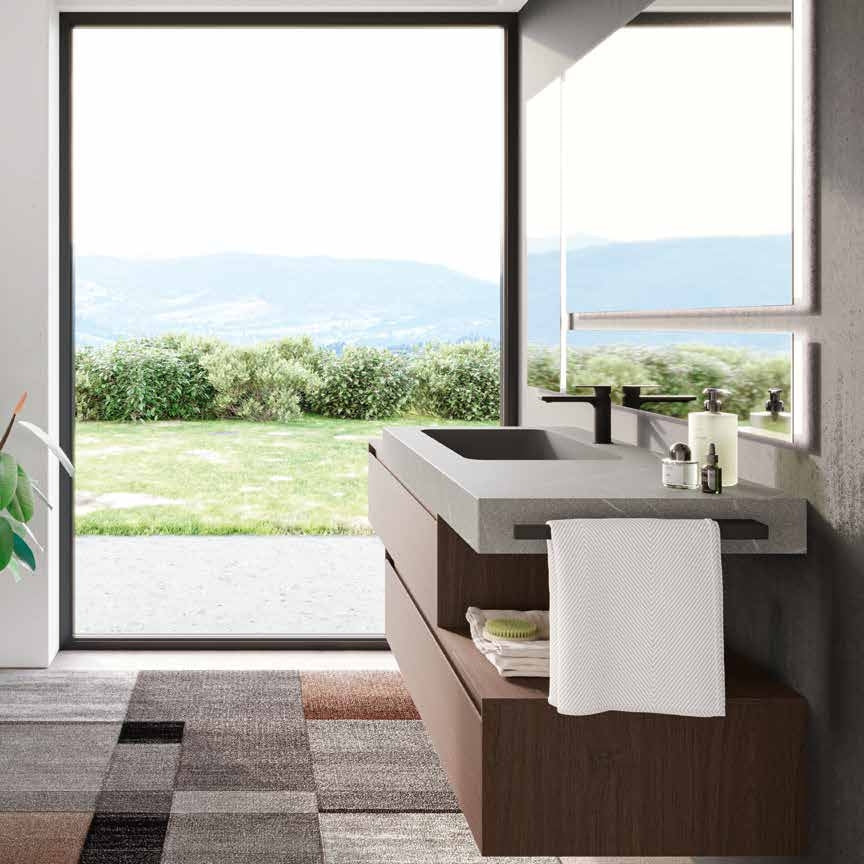 Mobile Berloni Bagno Way Componibile 01 - L 120+120+120 cm