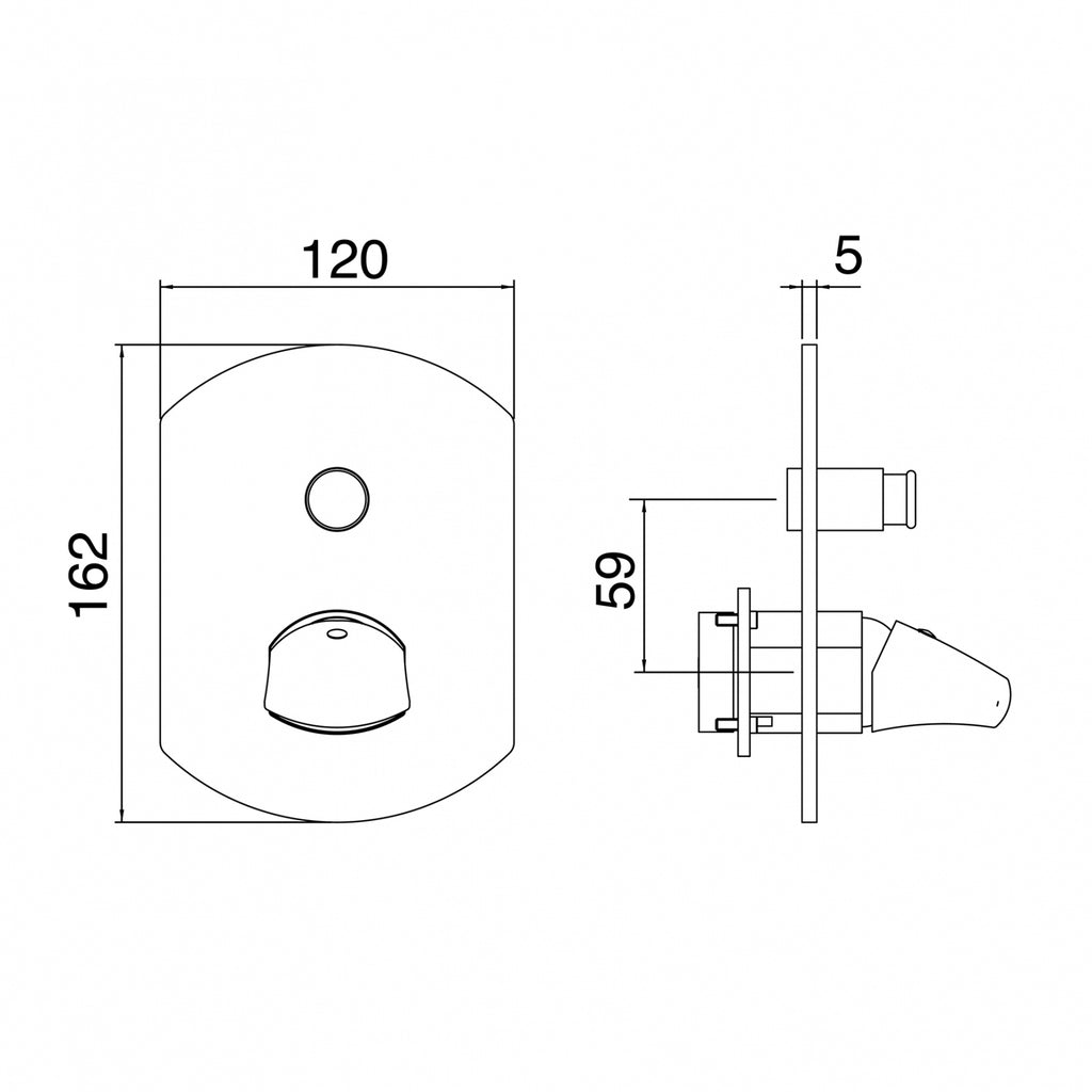 Monocomando lavabo incasso Cromo - Treemme Hedo