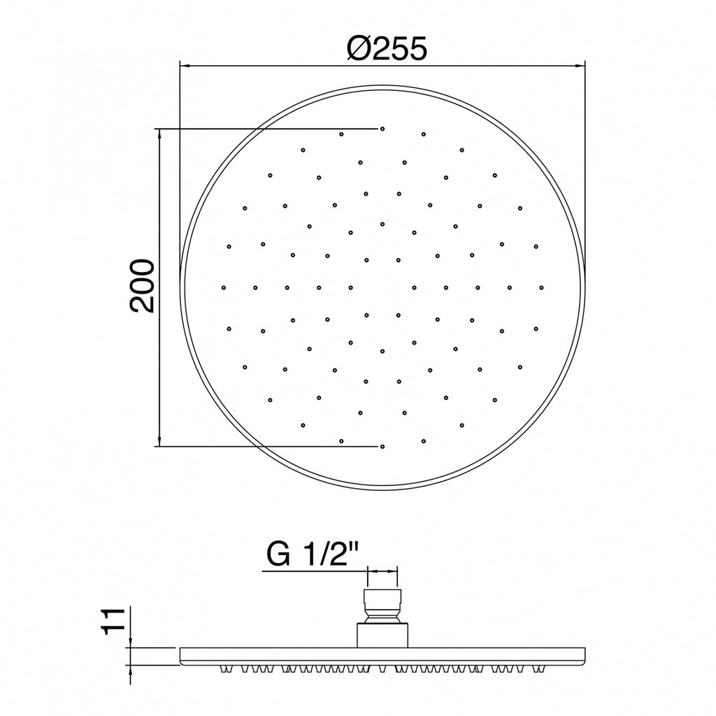 Soffione O255 Cromo - Treemme Showers Inox