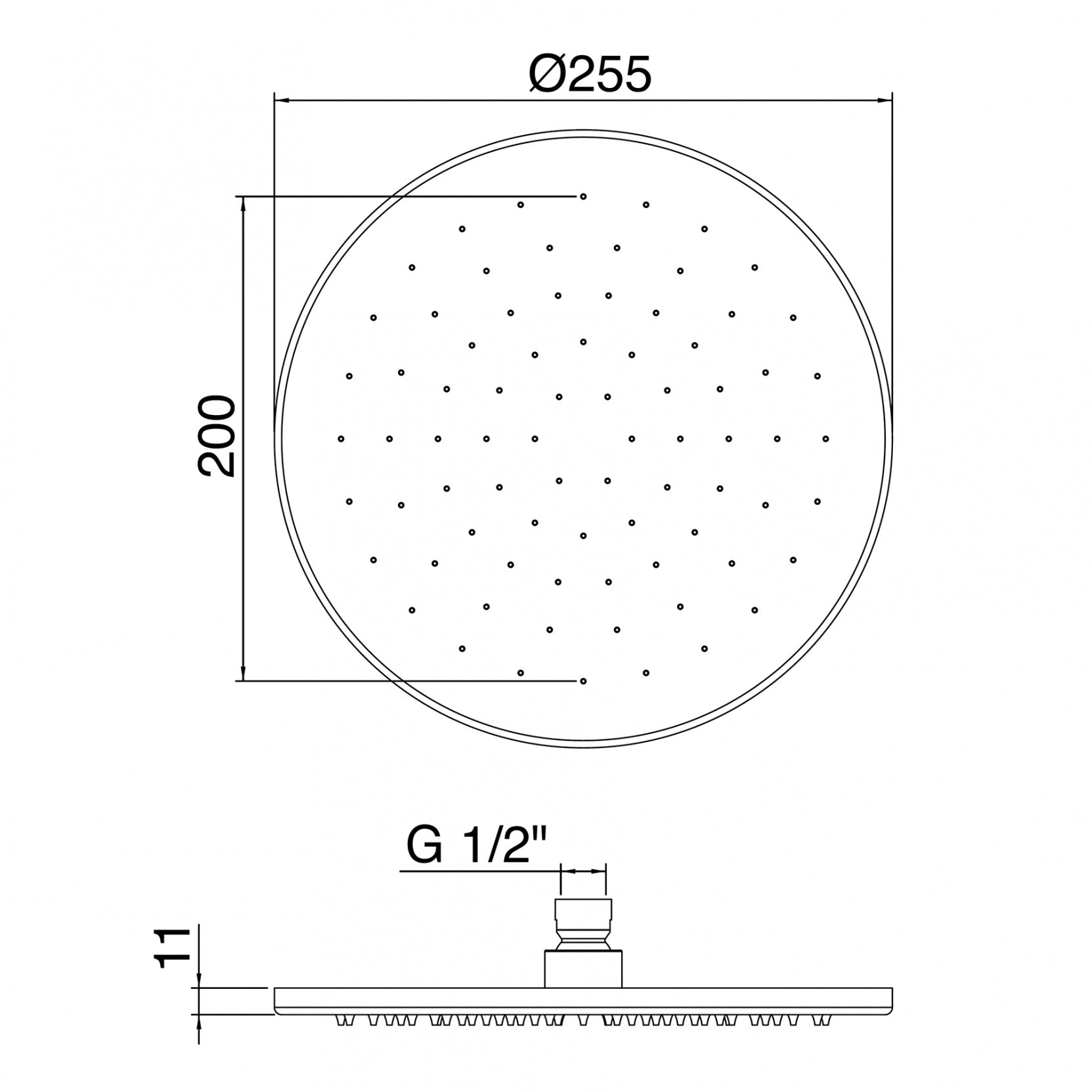 Soffione O255 Cromo - Treemme Showers Inox