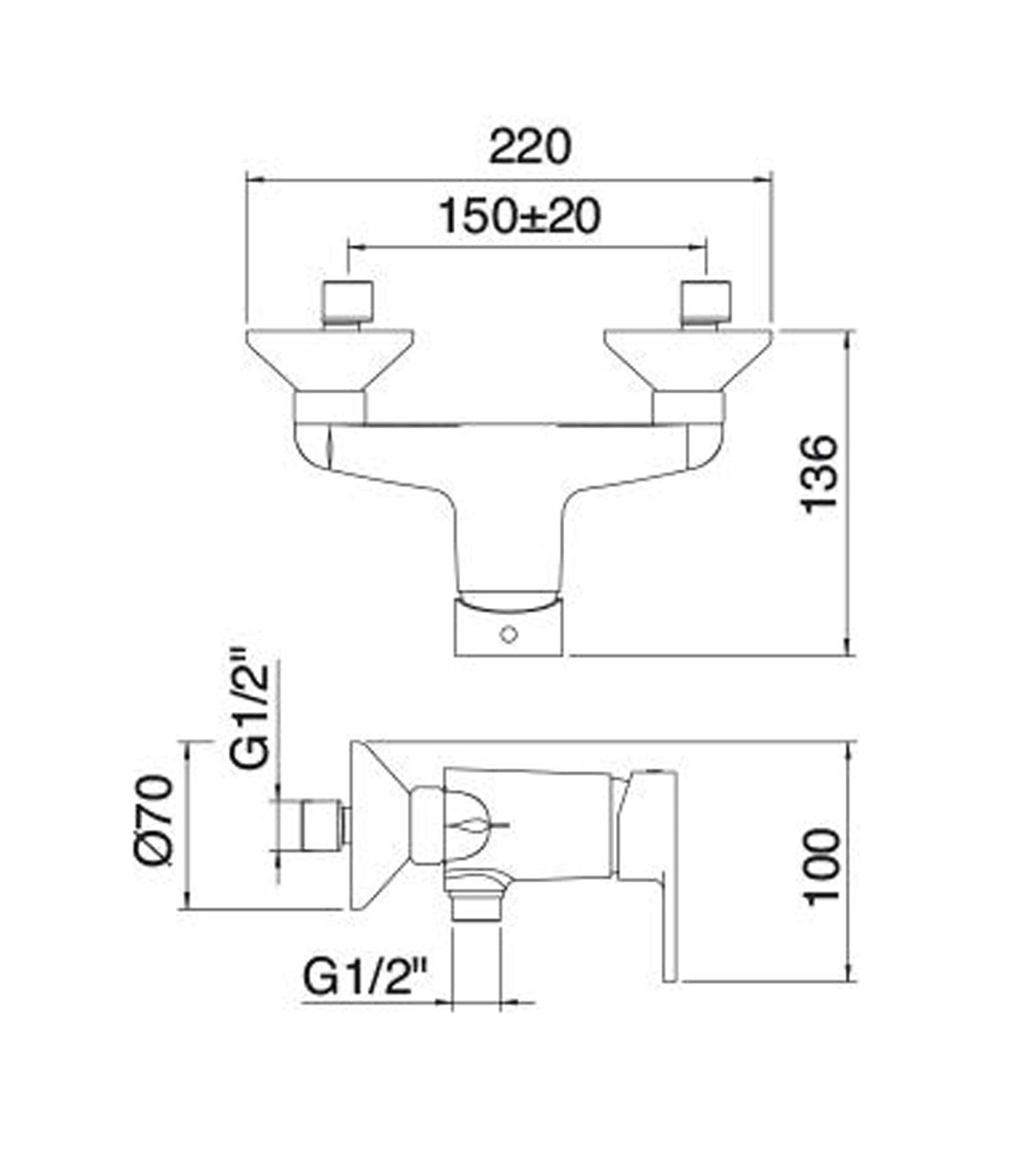 Miscelatore monocomando esterno doccia - Treemme Zip