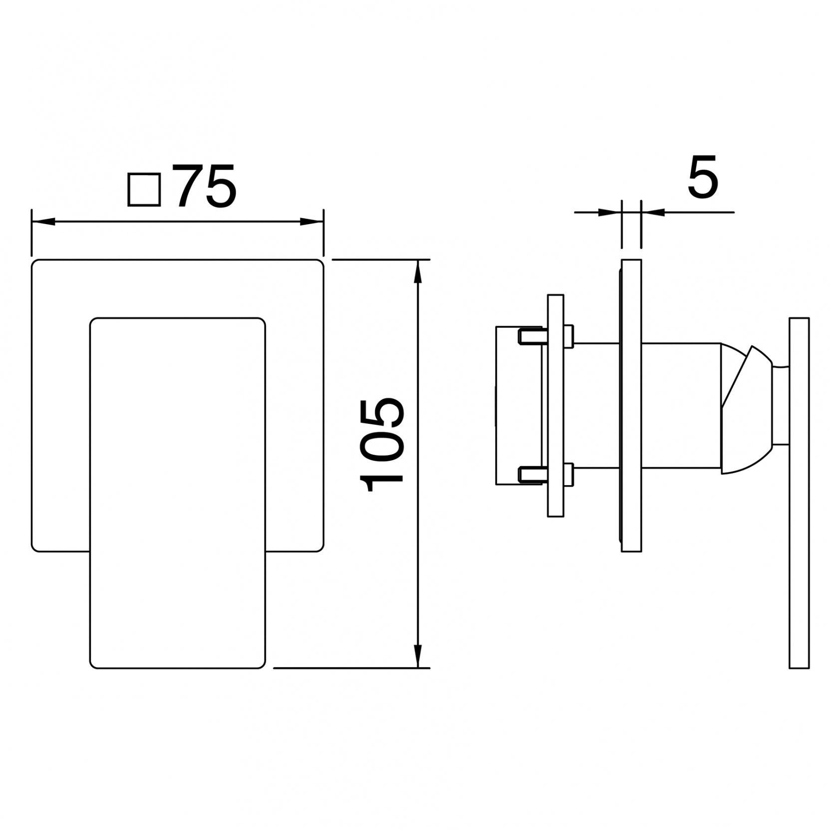 Monocomando remoto lavabo/doccia incasso (Cod. RWIT-28C8-IS-01) - Treemme 5Mm