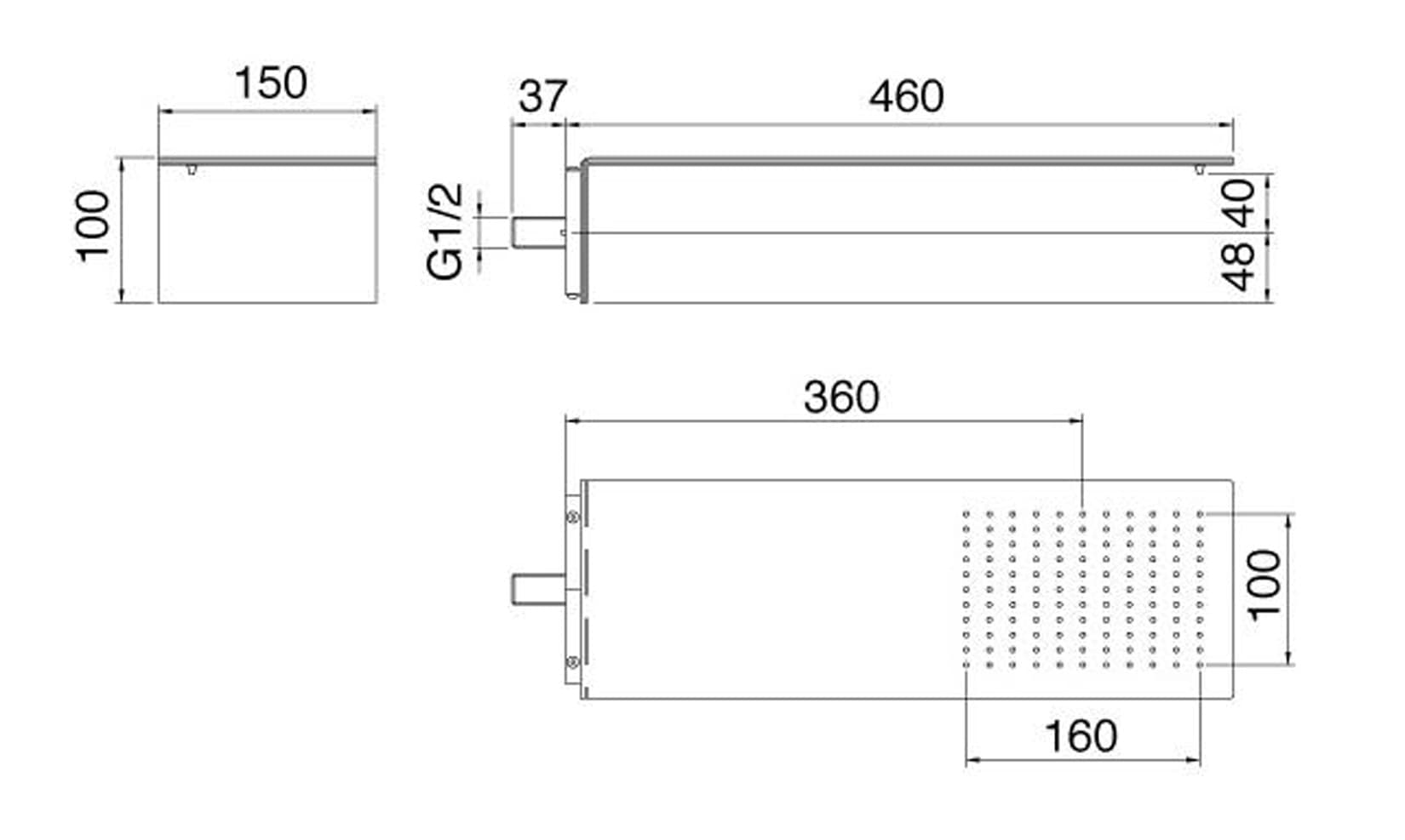 Soffione a parete 150 (Cod. RWIT-2847-IS-01) - Treemme 5Mm