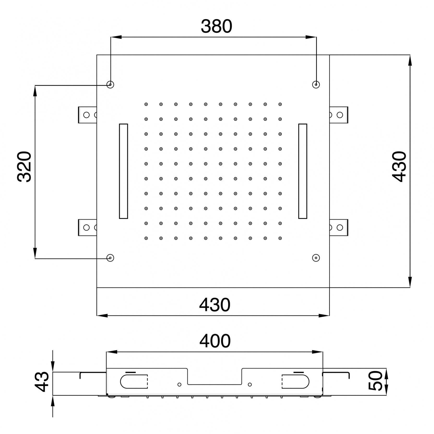 Soffione a soffitto ad incasso con pioggia e cromoterapia (Cod. IT-RTBR-306-IS) - Treemme Showers Inox