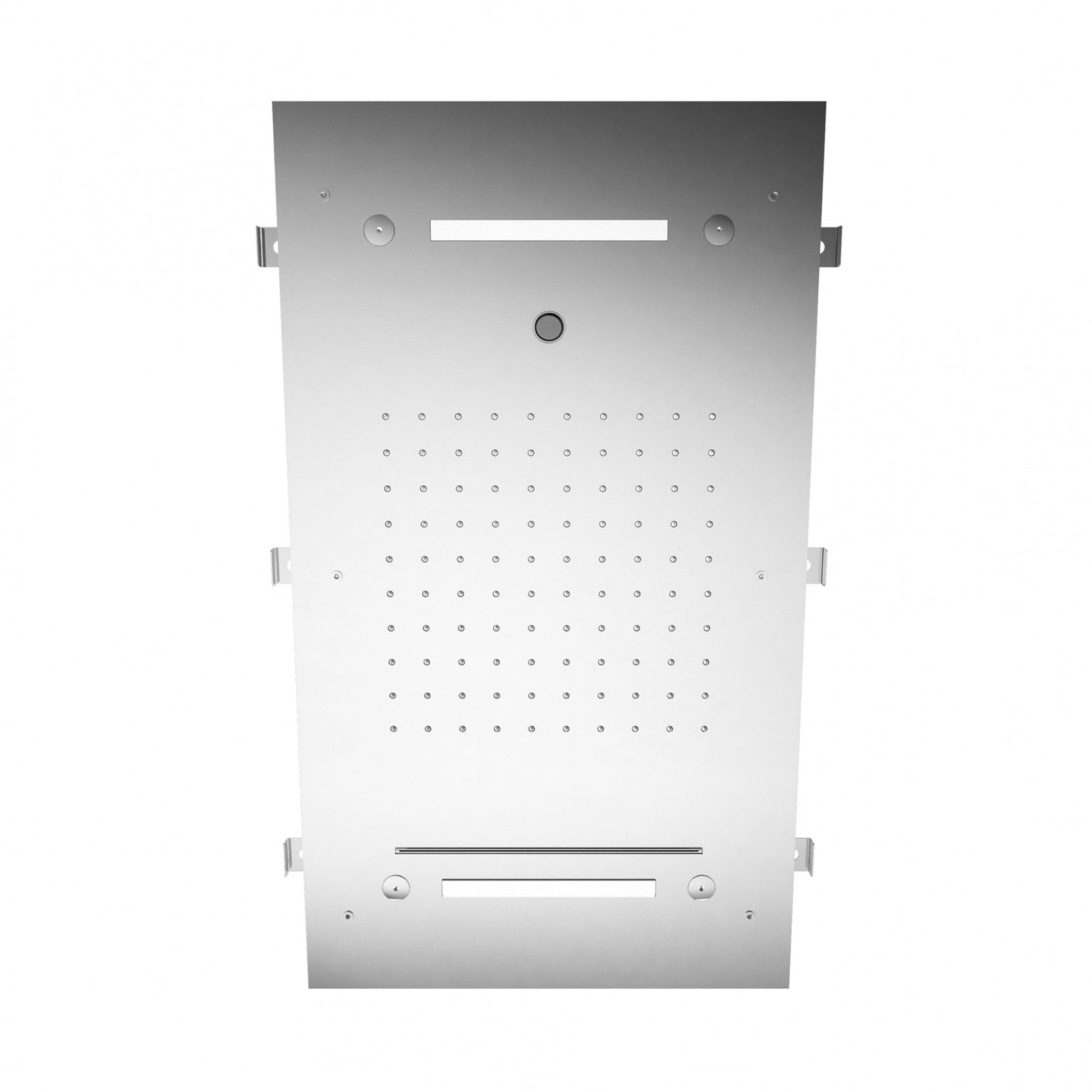 Soffione a soffitto ad incasso con pioggia, cascata, nebulizzatori, getto e cromoterapia (Cod. IT-RTBR-388-IS) - Treemme Showers Inox