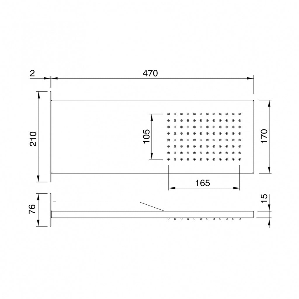 Soffione a parete (Cod. IT-RTBR-382-IS) - Treemme Showers Inox