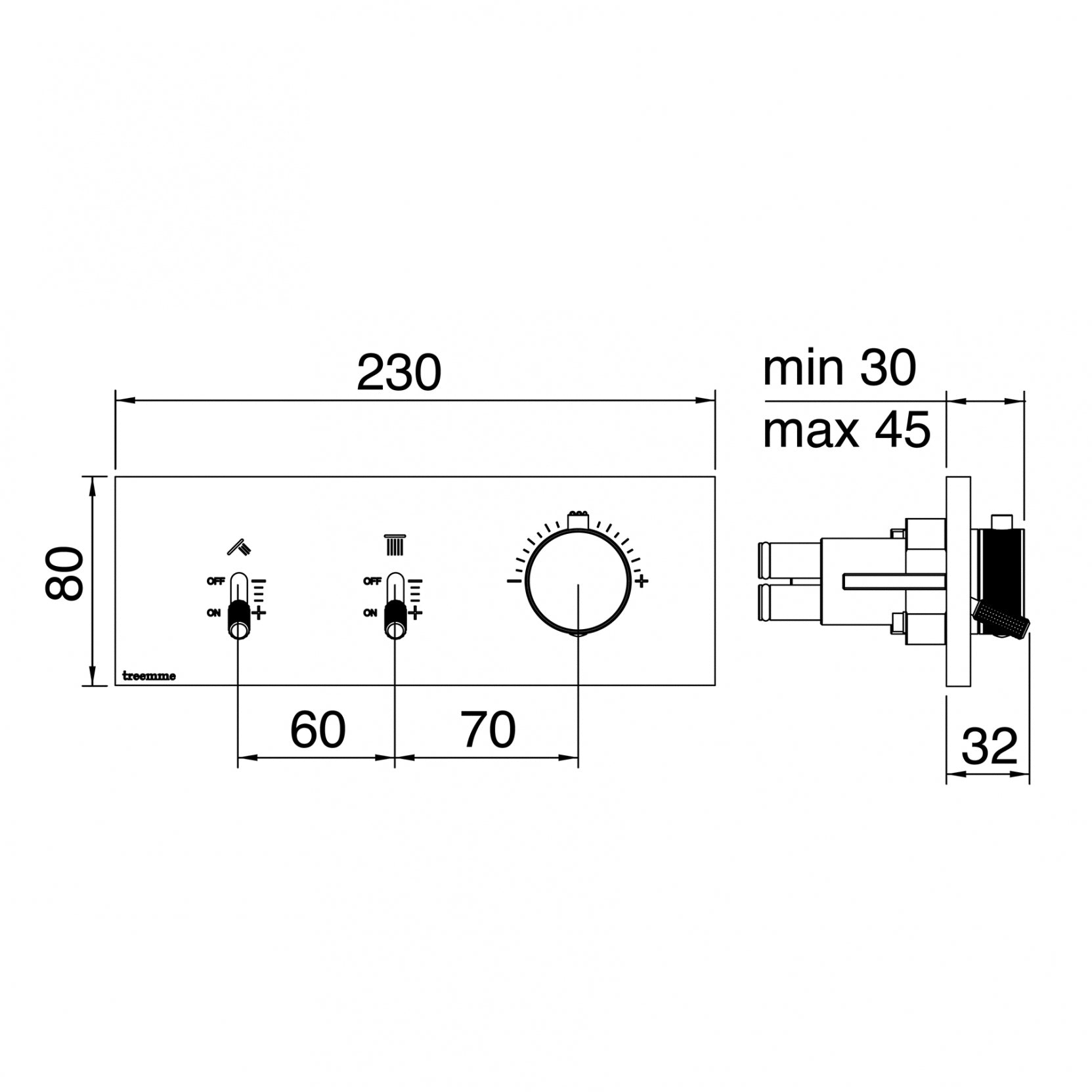 Termostatico incasso 2 uscite RWIT-2B86-CC-01
