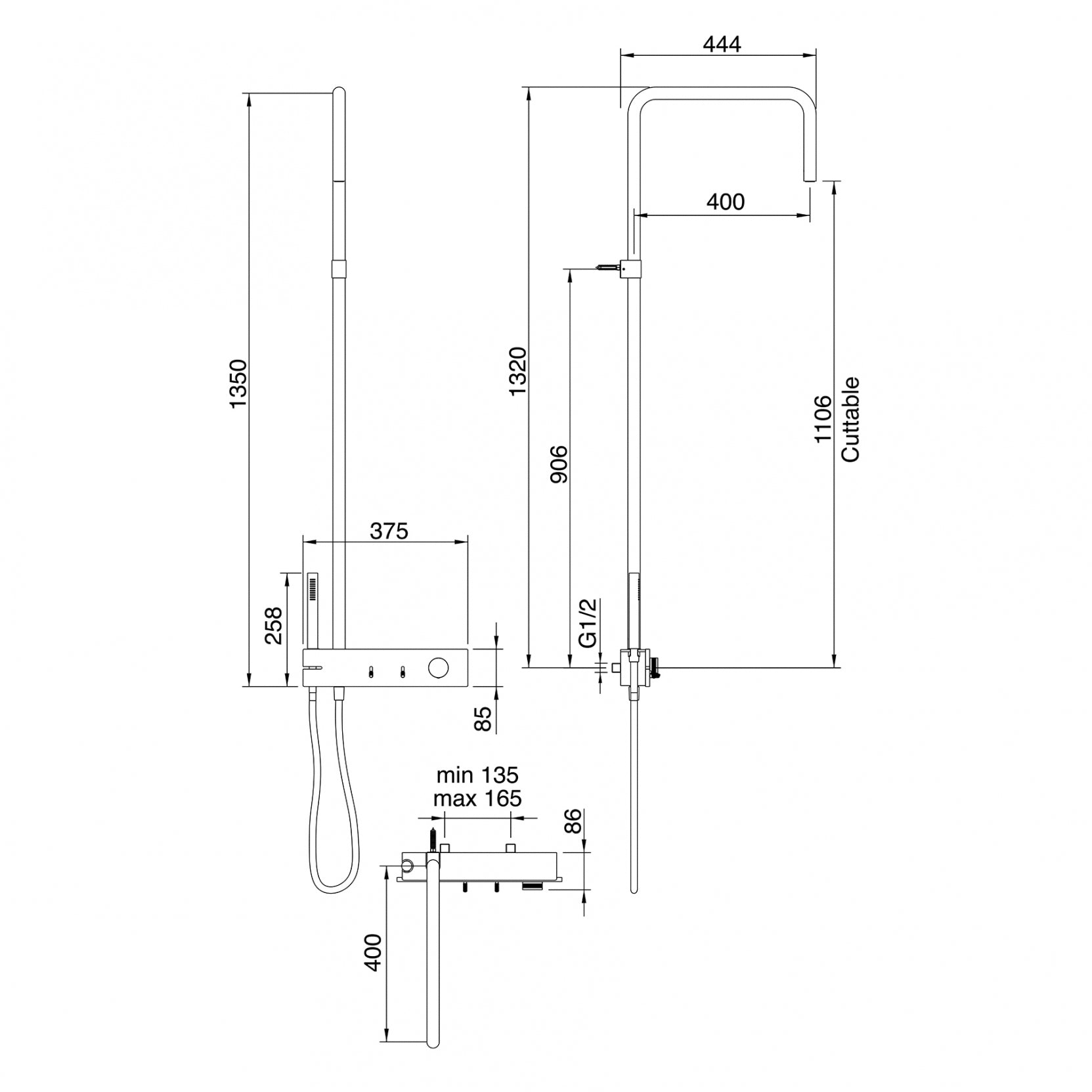 Gruppo doccia con doccetta e soffione IT-2B60-CC-WA-ZZ
