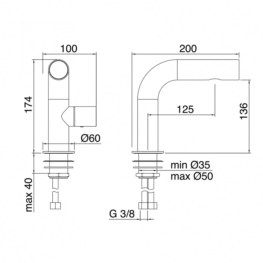 Miscelatore monocomando lavabo 136