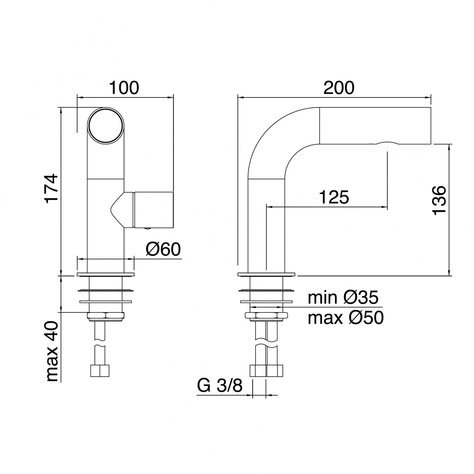 Miscelatore monocomando lavabo 136