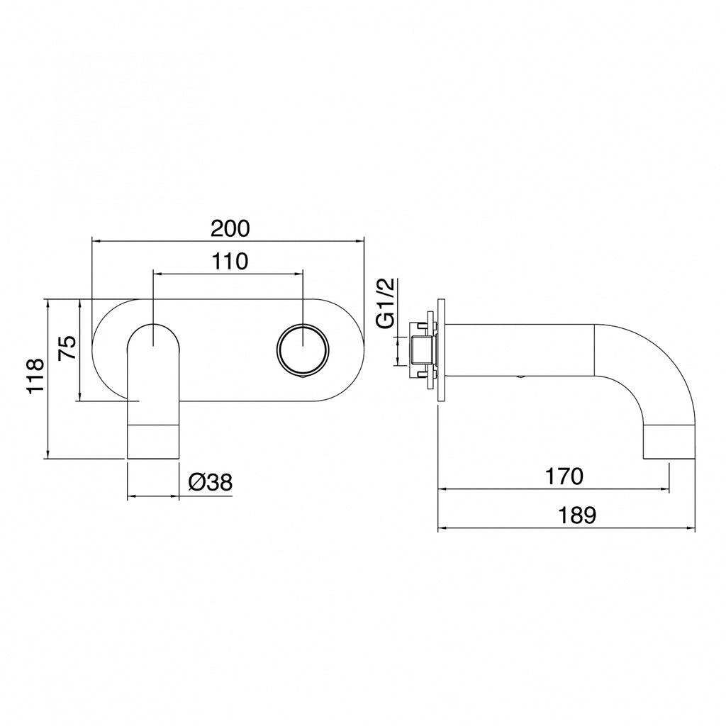 Miscelatore monocomando lavabo incasso 170