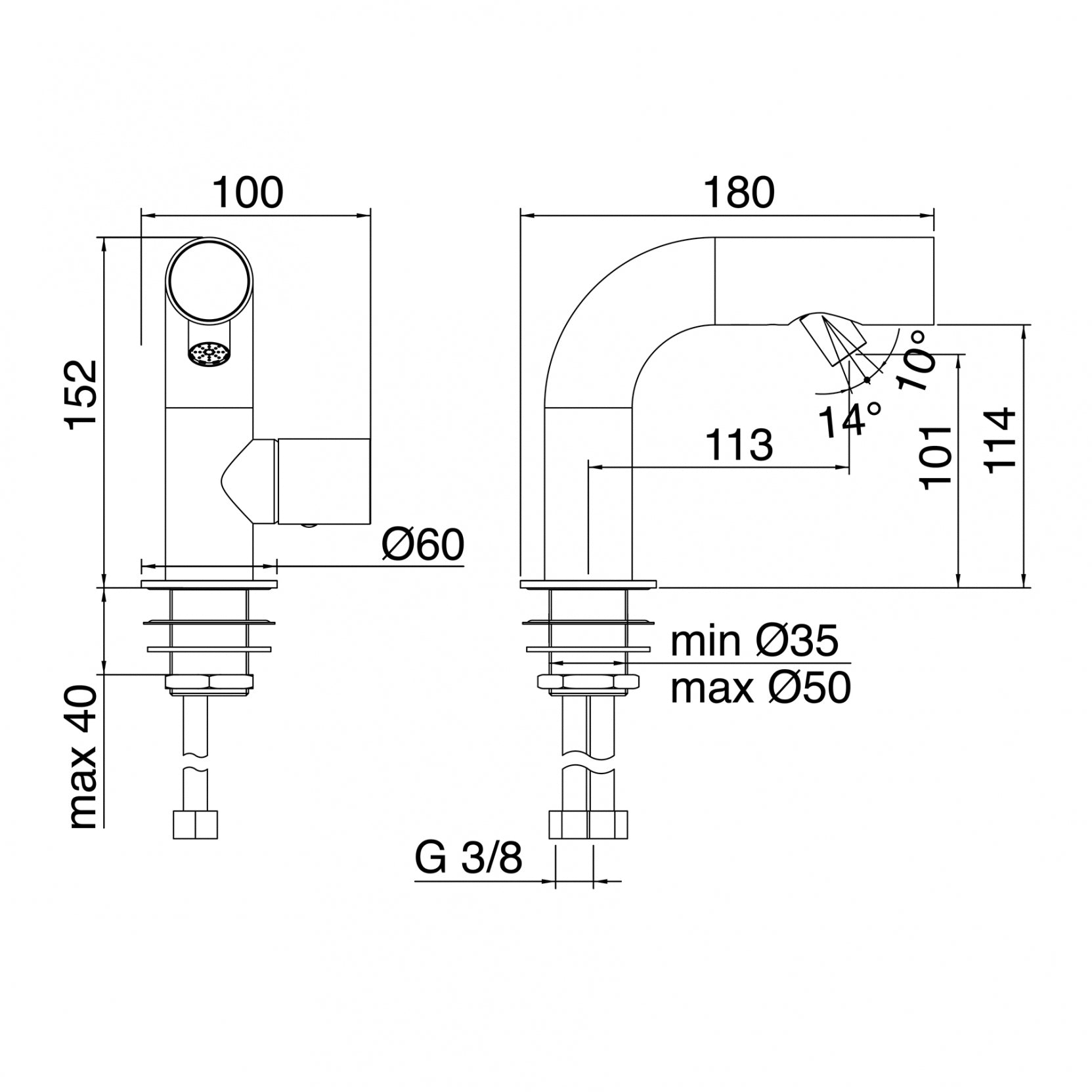 Miscelatore monocomando bidet