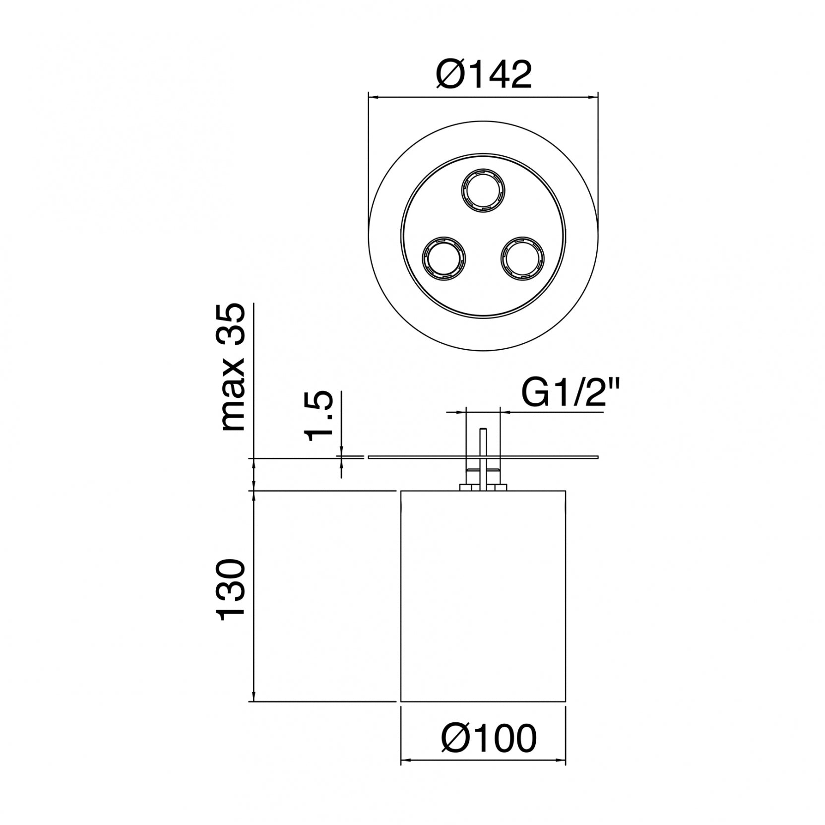 Soffione a soffitto IT-RTBR-418-IS