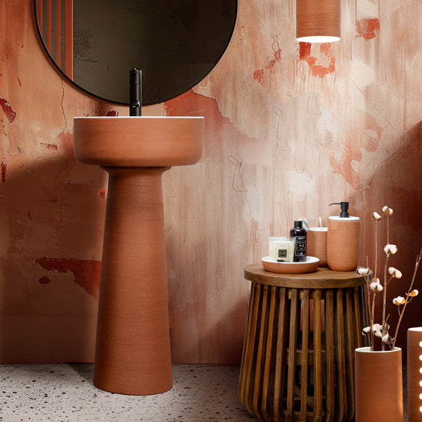 Lavabo Freestanding Index Red Pedestal - Made in Italy