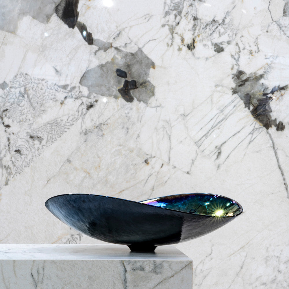 Lavabo da Appoggio Murano Vivaldi in Vetro Lavorato a Mano - Made in Italy