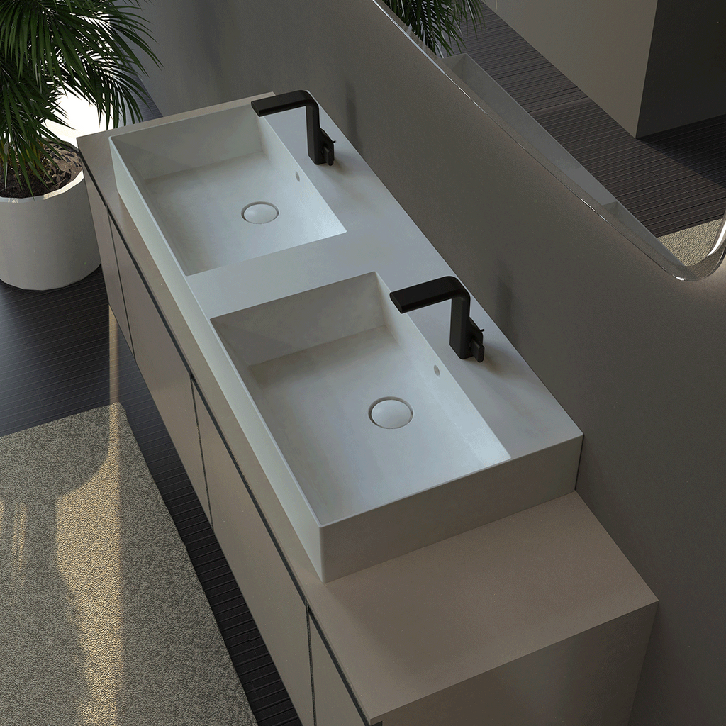 Flaminia APPLIGHT 120 lavabo 120×47 cm doppia vasca AP120L