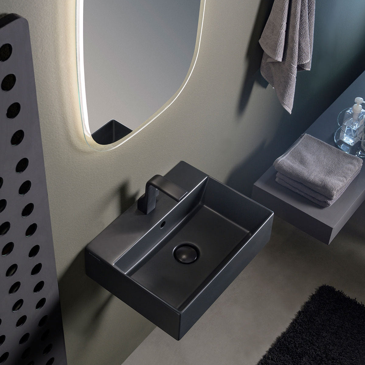 Flaminia APPLIGHT 50 Lavabo 50×37 cm da appoggio/sospeso con piano rubinetteria AP5037