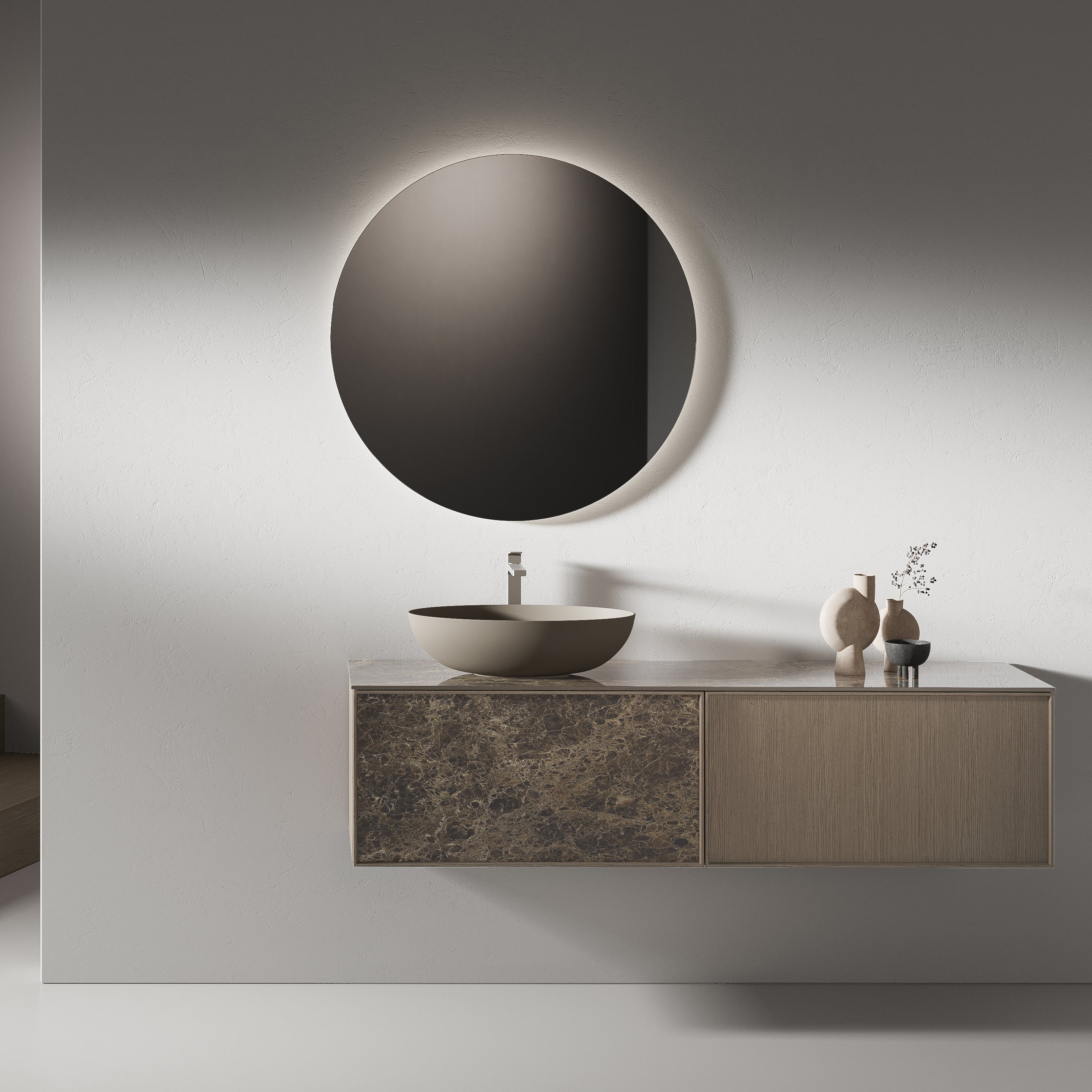 Mobile Lavabo Sospeso D11 in Gres Porcellanato H 45 x L 90 (x2) - Mobiltesino