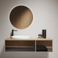 Mobile Lavabo Sospeso in Rovere con Pensile D13 H 35 x L 90+50 - Mobiltesino