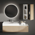 Mobile Lavabo Sospeso in Rovere con Lavabo Integrato M17 H 35+14 L 90+50 - Mobiltesino