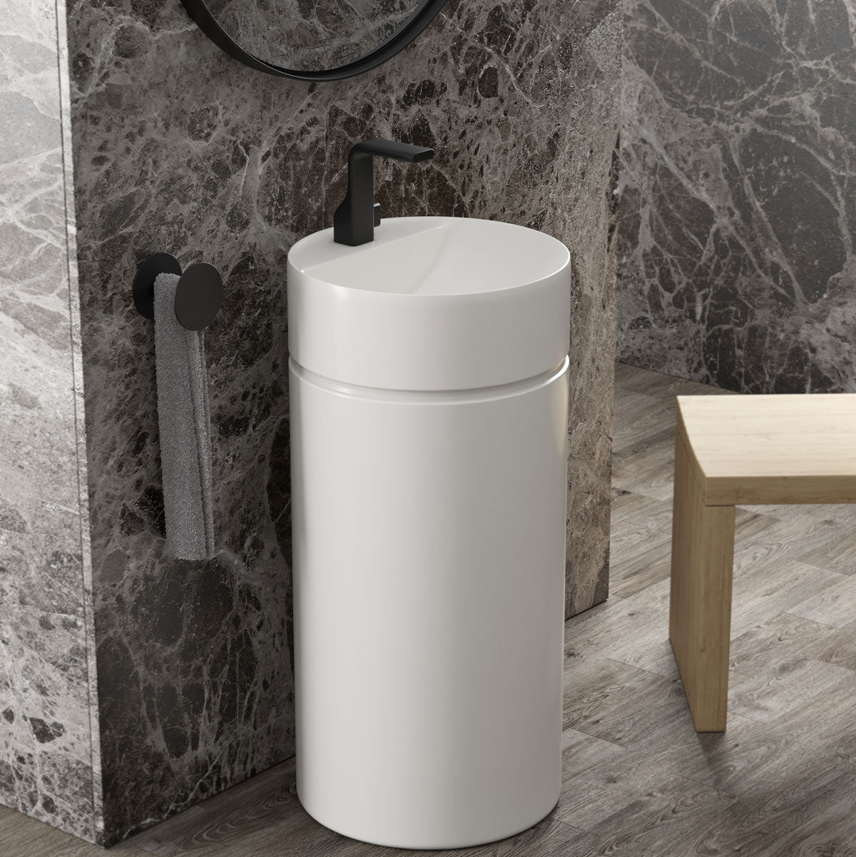 Flaminia MONOTWIN SLIM lavabo colonna scarico parete MTR42P
