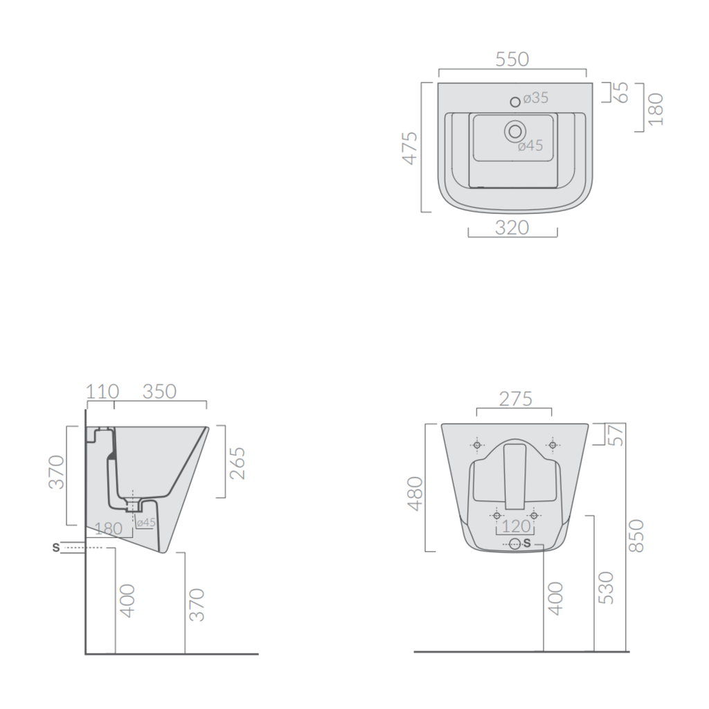 Galassia Meg11 lavabo-lavatoio 55x47 5482