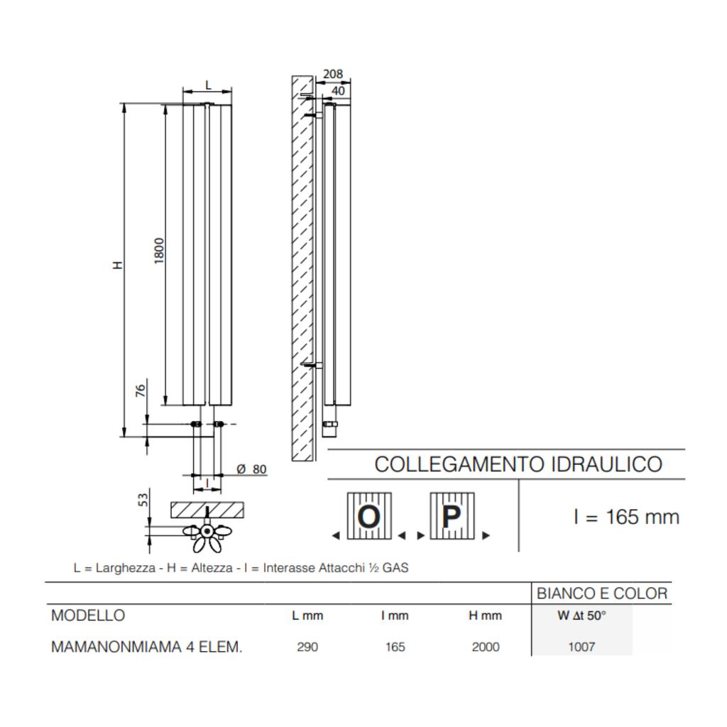 Radiatore Idraulico Mamanonmama 4 Elementi - Brandoni