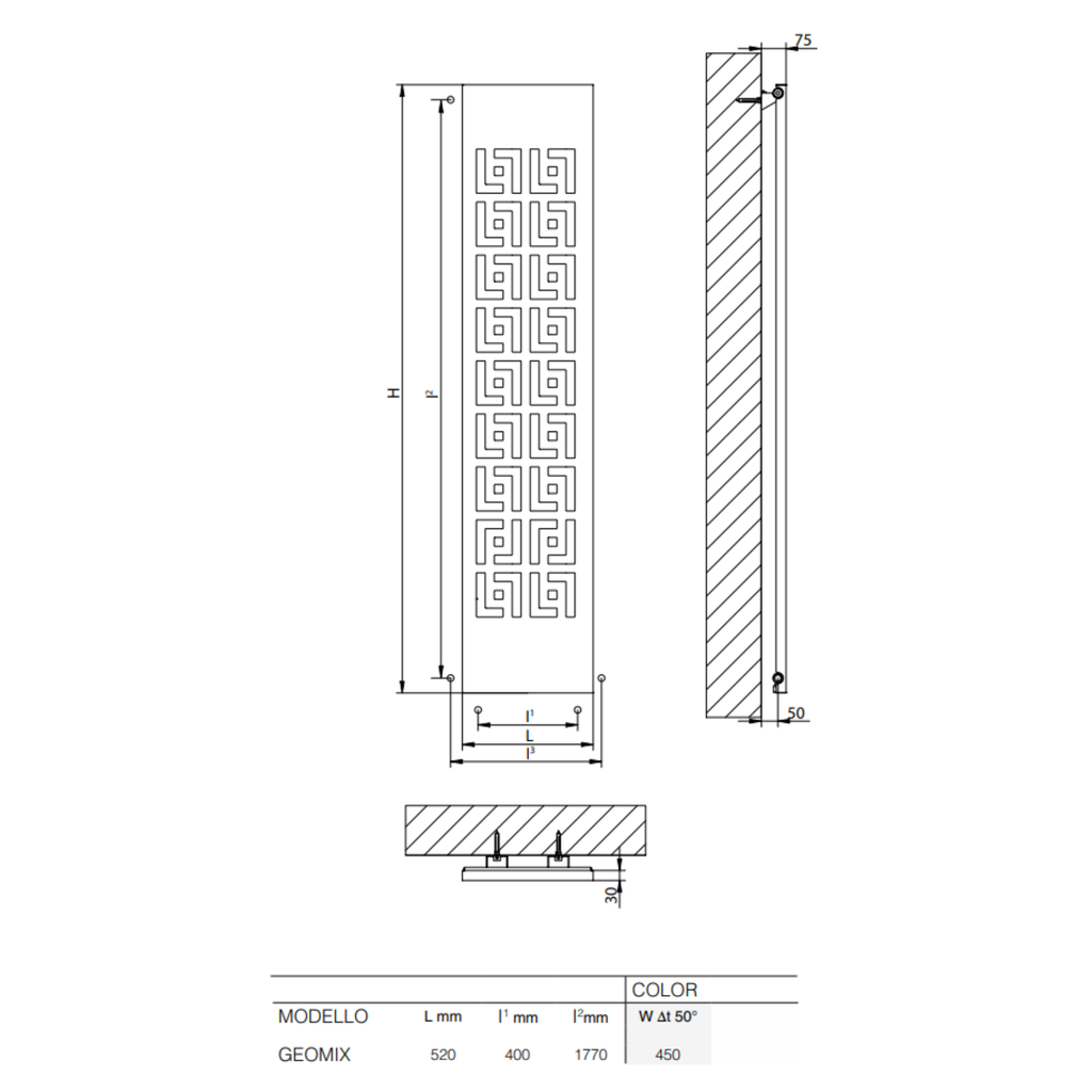 Radiatore Idraulico o Elettrico Geomix - Brandoni