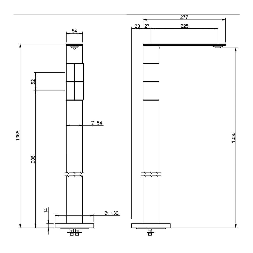 Miscelatore lavabo 2 maniglie da terra 1050 (Cod. RWIT-2582-IS-05) - Treemme 5Mm