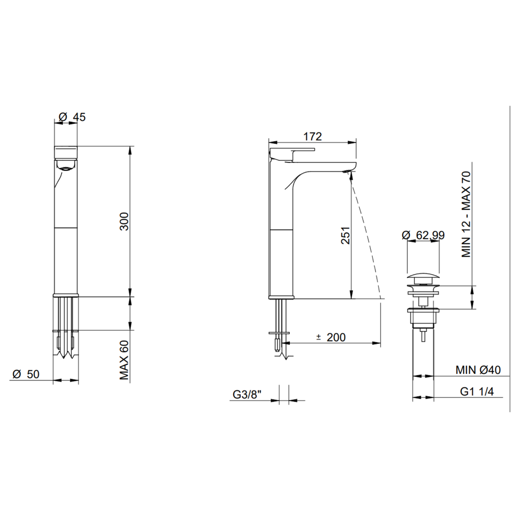 Miscelatore monocomando lavabo 251 (Cod. IT-4912-CC-KP-ZZ) - Treemme Zip