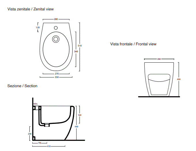 Bidet a terra Basic Circle - Affatato