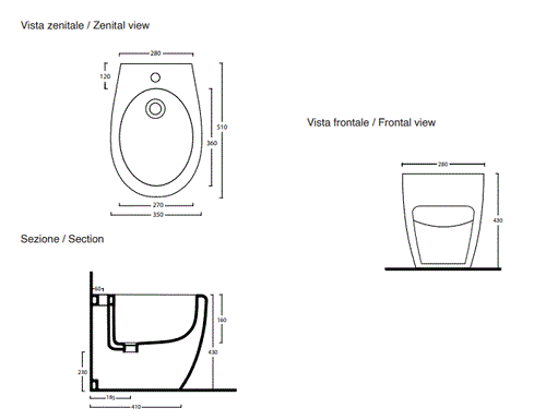 Bidet a terra Basic Circle - Affatato