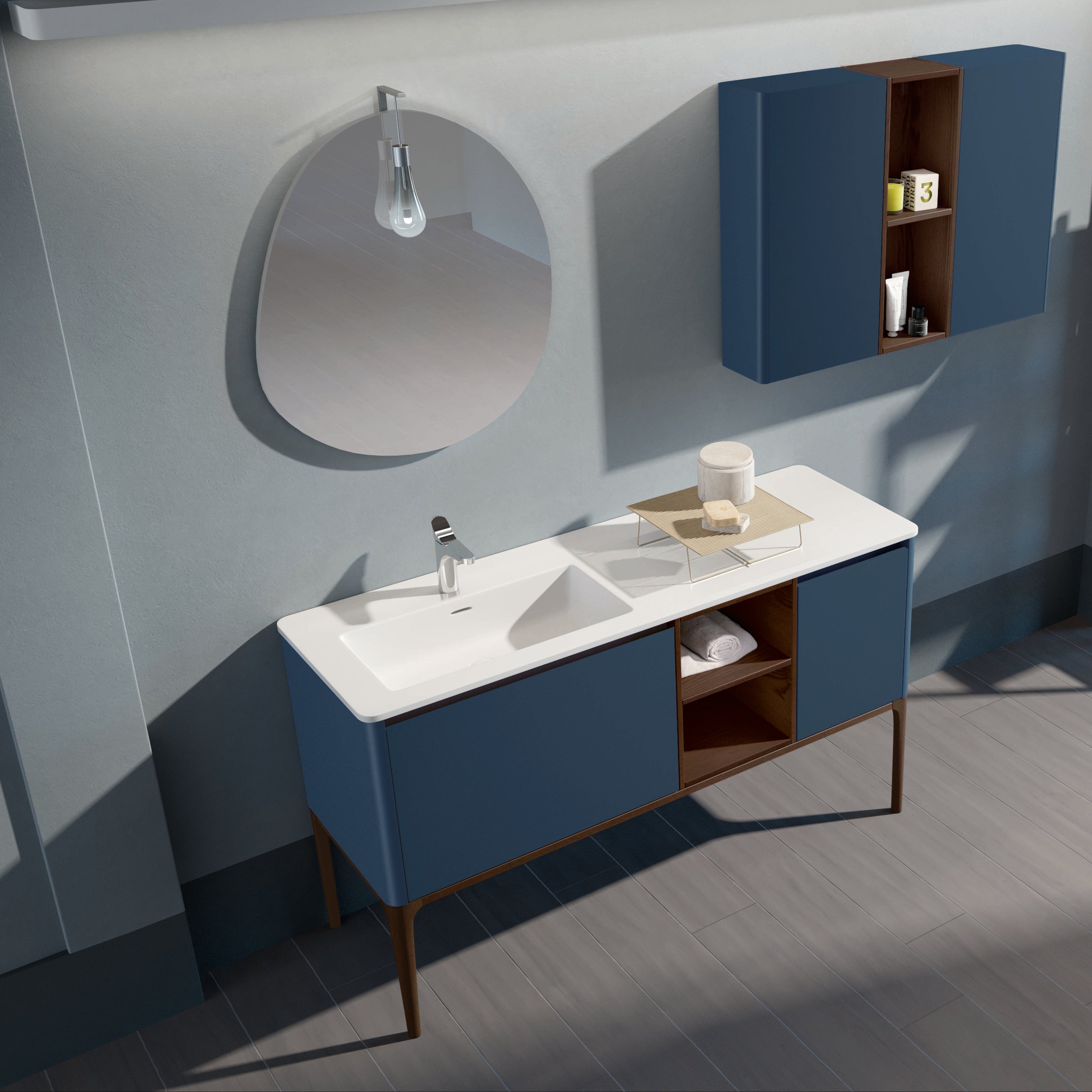 Composizione Arredo Bagno Suite SU16 - Mobiltesino - L 148 x P 51 cm