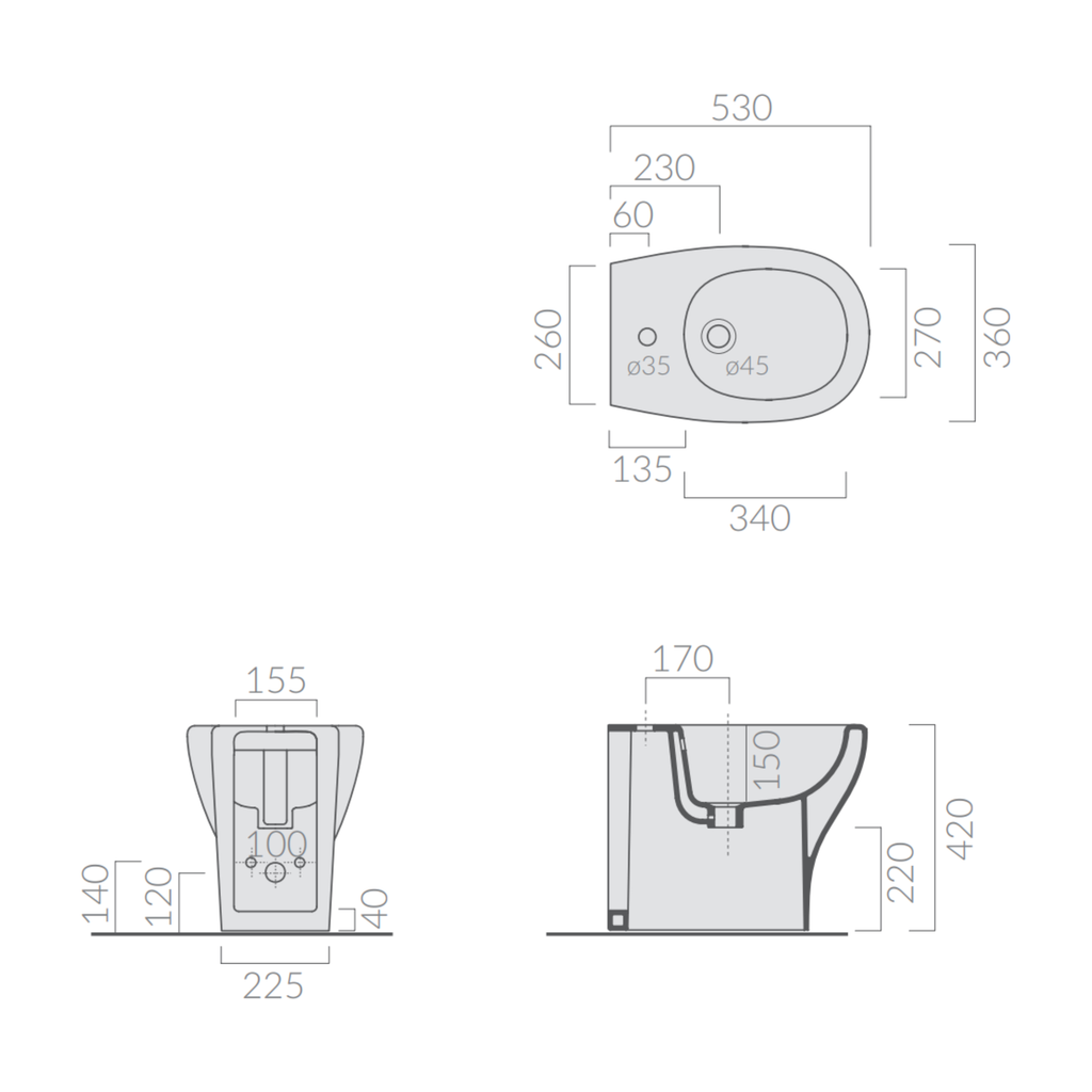 Galassia Eden 7214 bidet a terra
