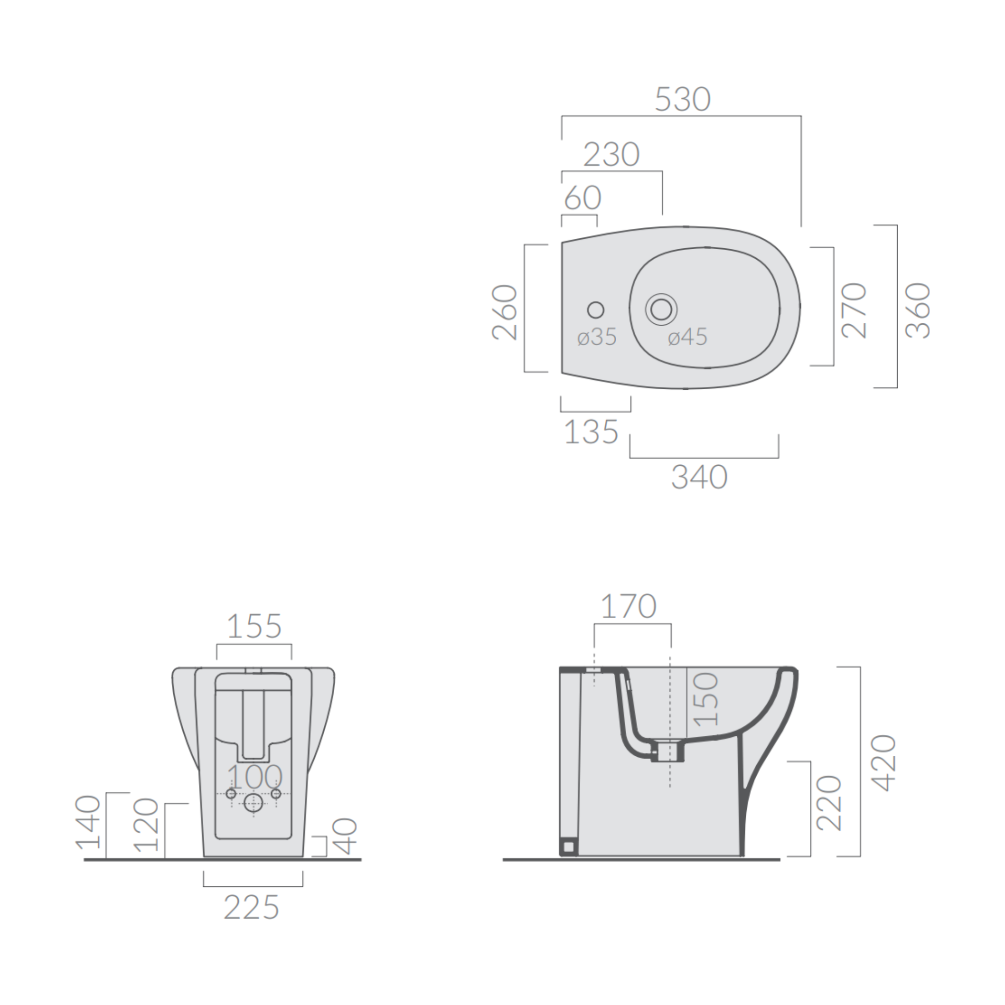 Galassia Eden 7214 bidet a terra