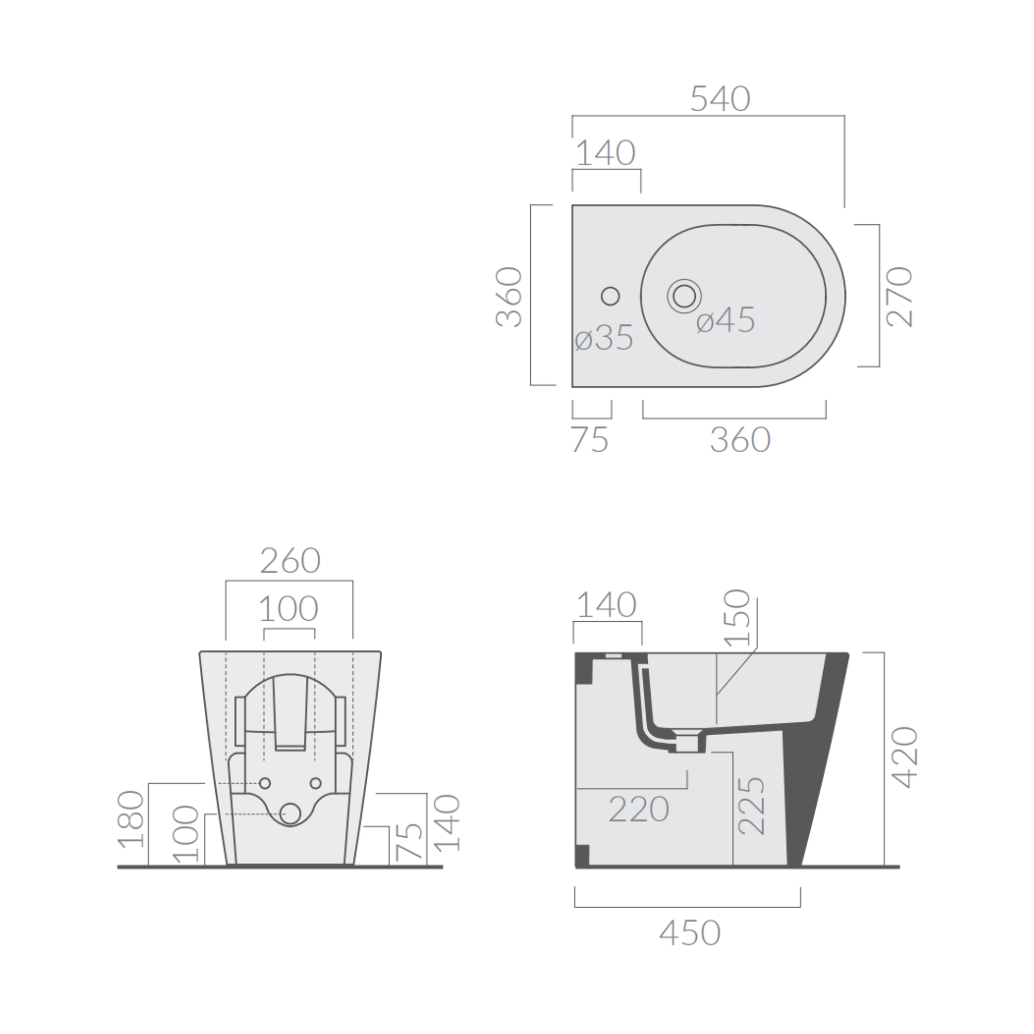 Galassia Core 7352 bidet monoforo