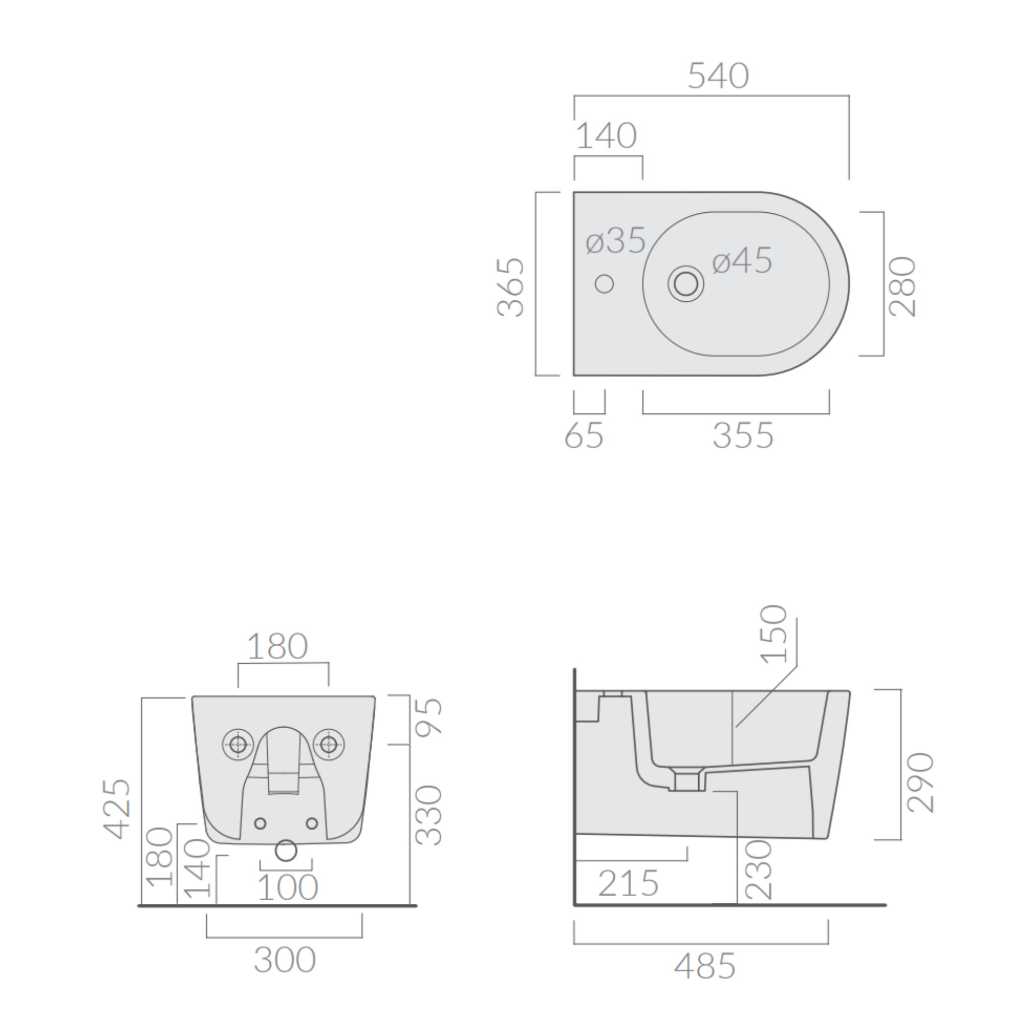 Galassia Core 7354 bidet sospeso