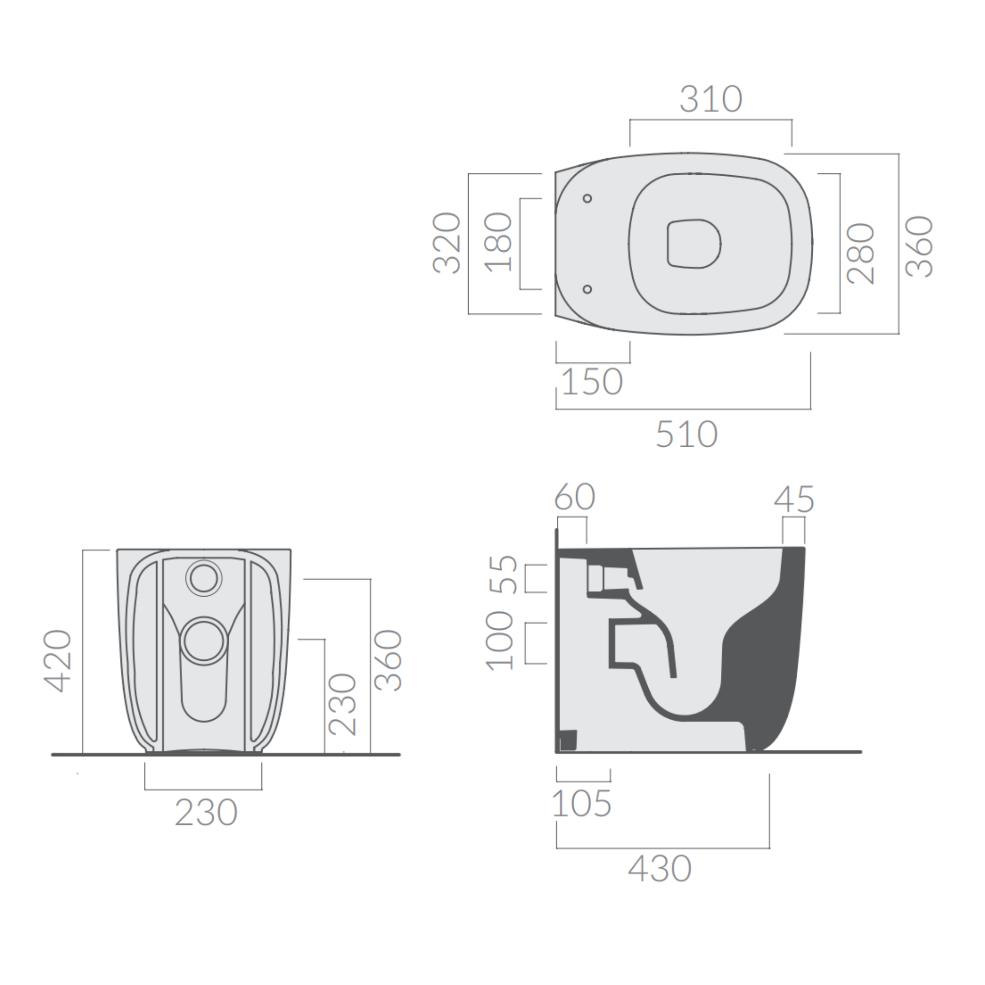 Galassia Susi 7811 vaso a terra rimless