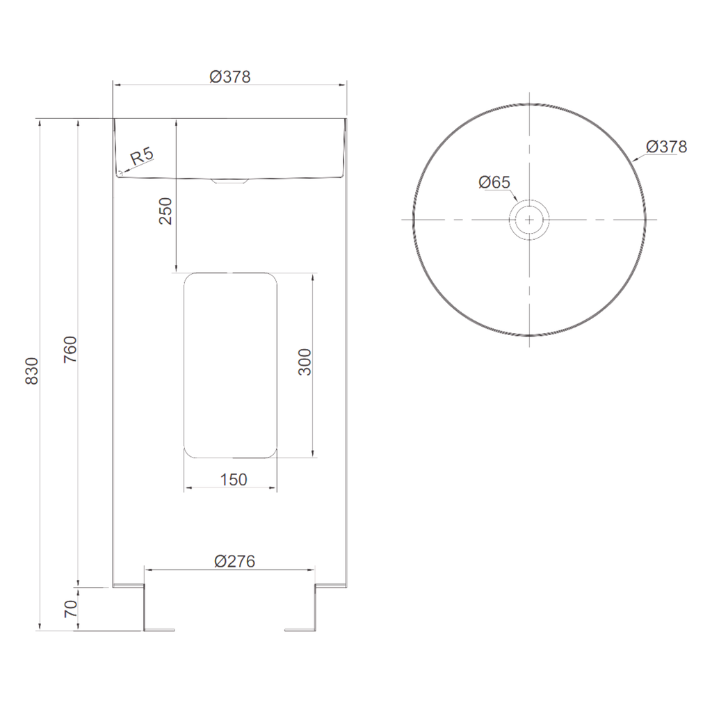 Lavabo Foyer Freestanding in Acciaio Inox PVD - CP950STFO