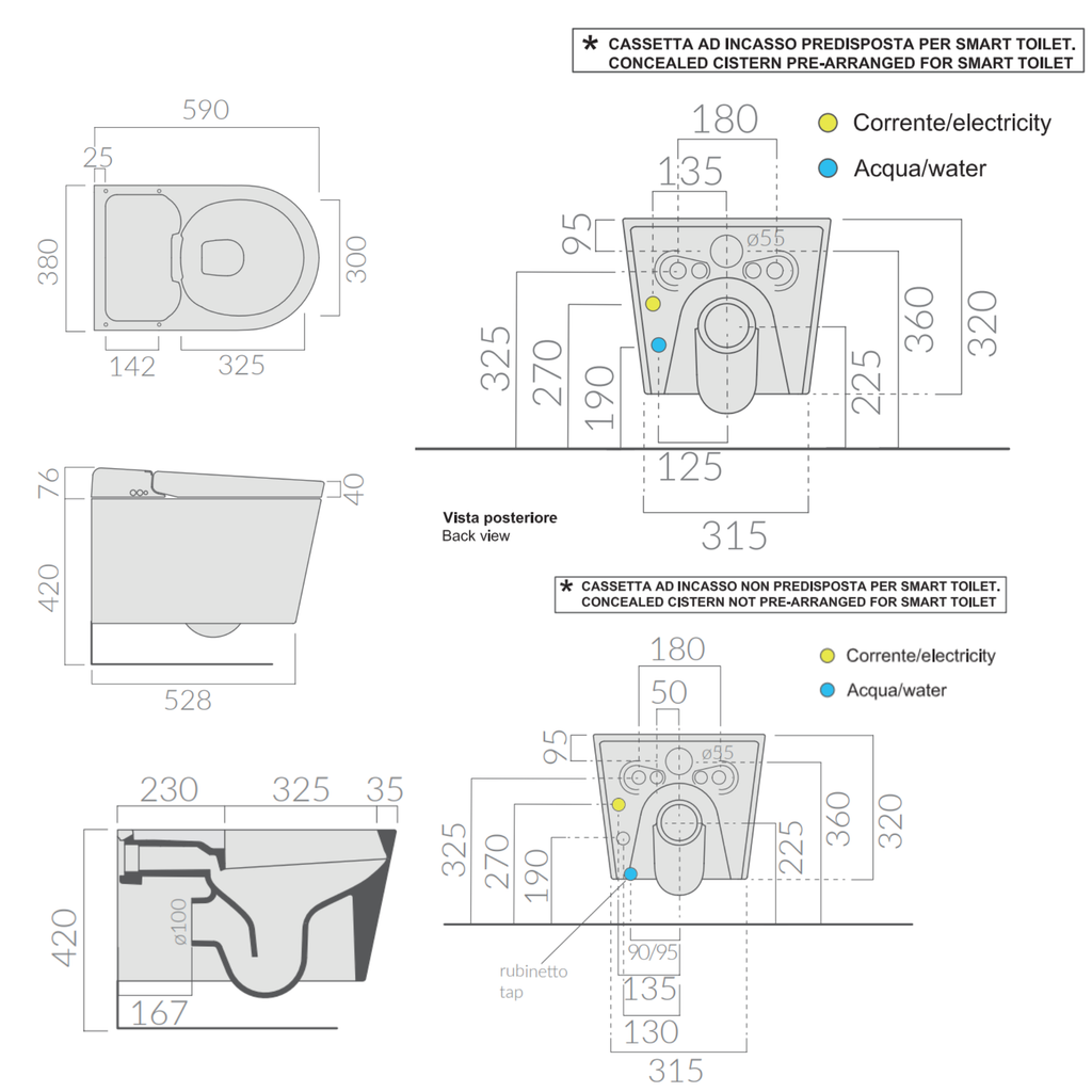 Galassia Hygea 6200 vaso bidet sospeso elettronico