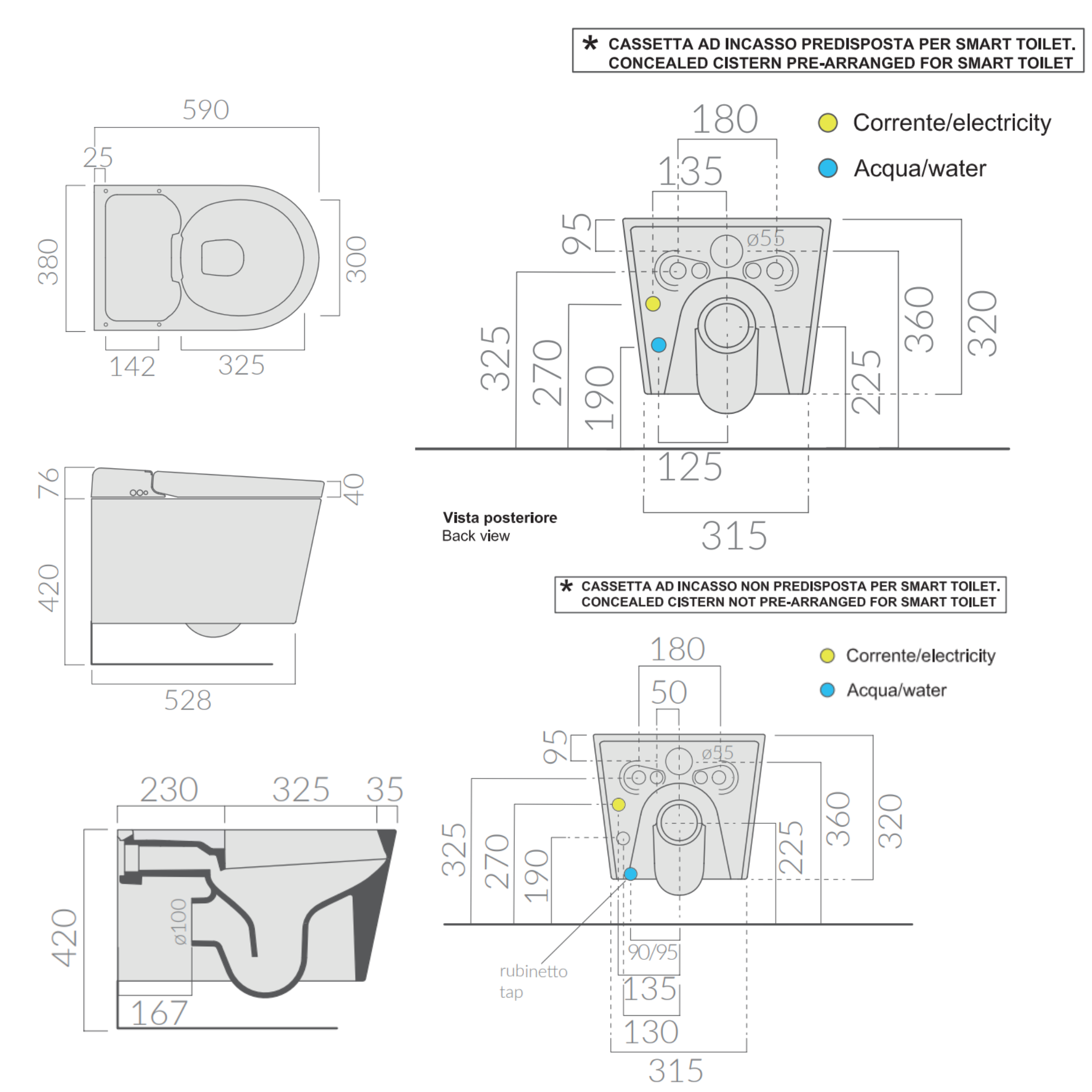 Galassia Hygea 6200 vaso bidet sospeso elettronico