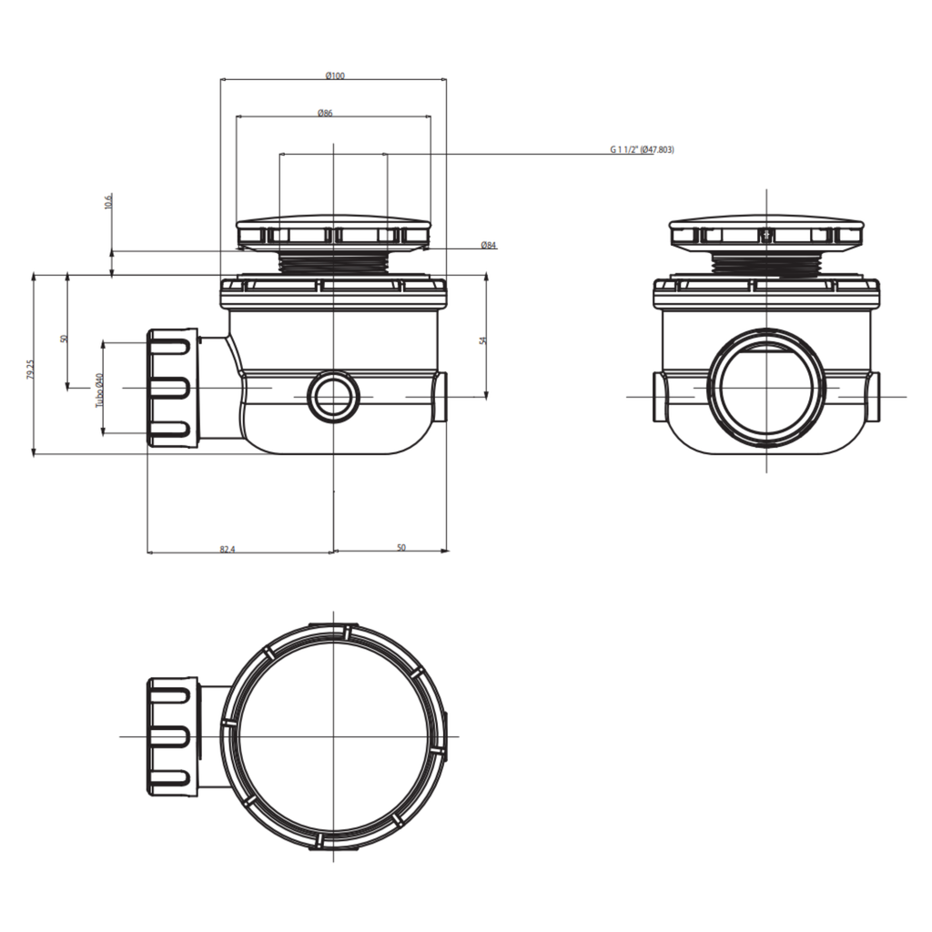 Sifone con piletta in CERAMICA (ø 90 mm) - Flaminia PLFC