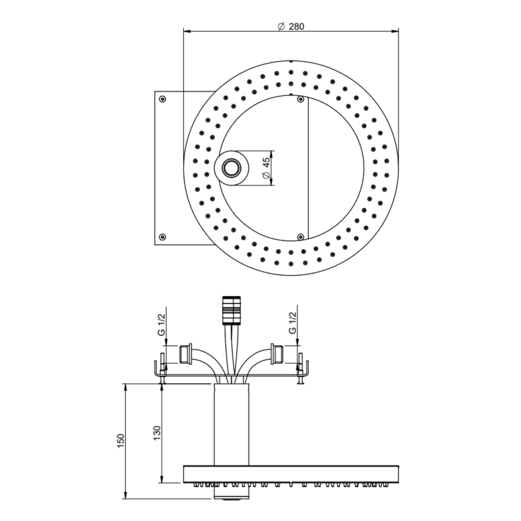 Soffione a soffitto anticalcare IT-9B91-CC-ZZ-ZZ