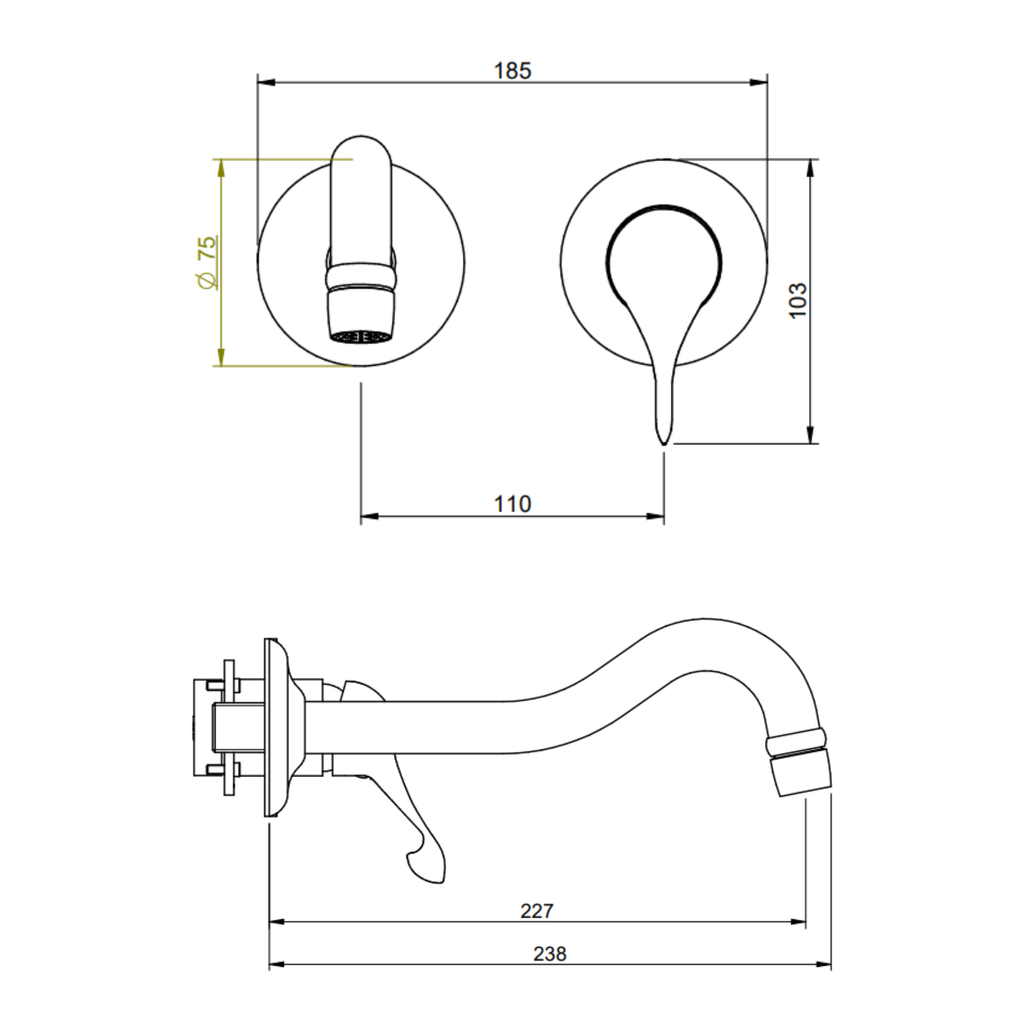 Miscelatore monocomando lavabo incasso 227