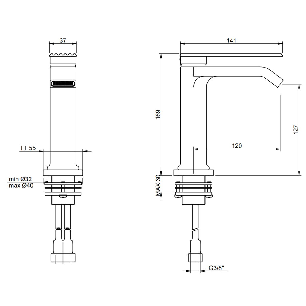 Miscelatore monocomando lavabo 127