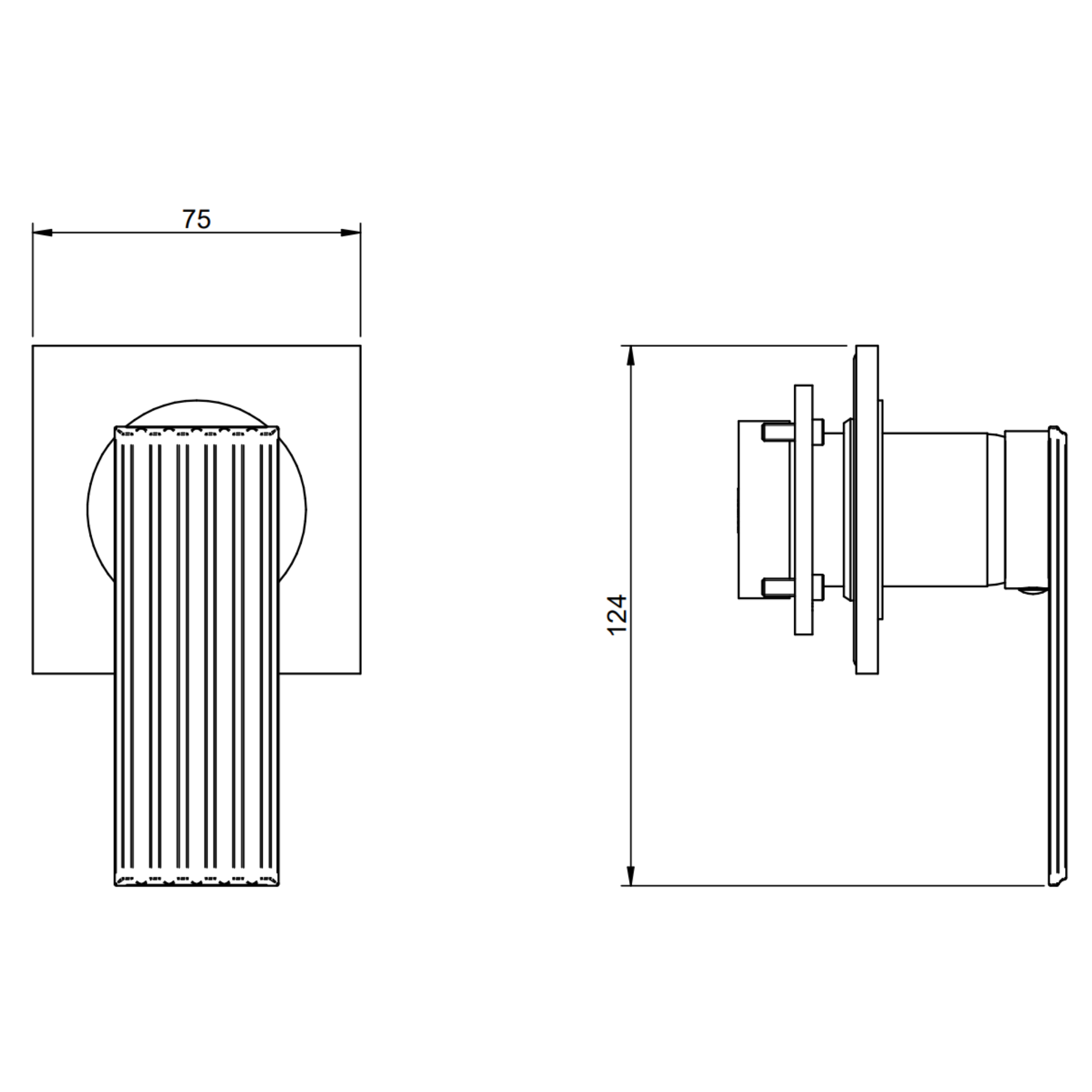 Monocomando remoto lavabo/doccia incasso