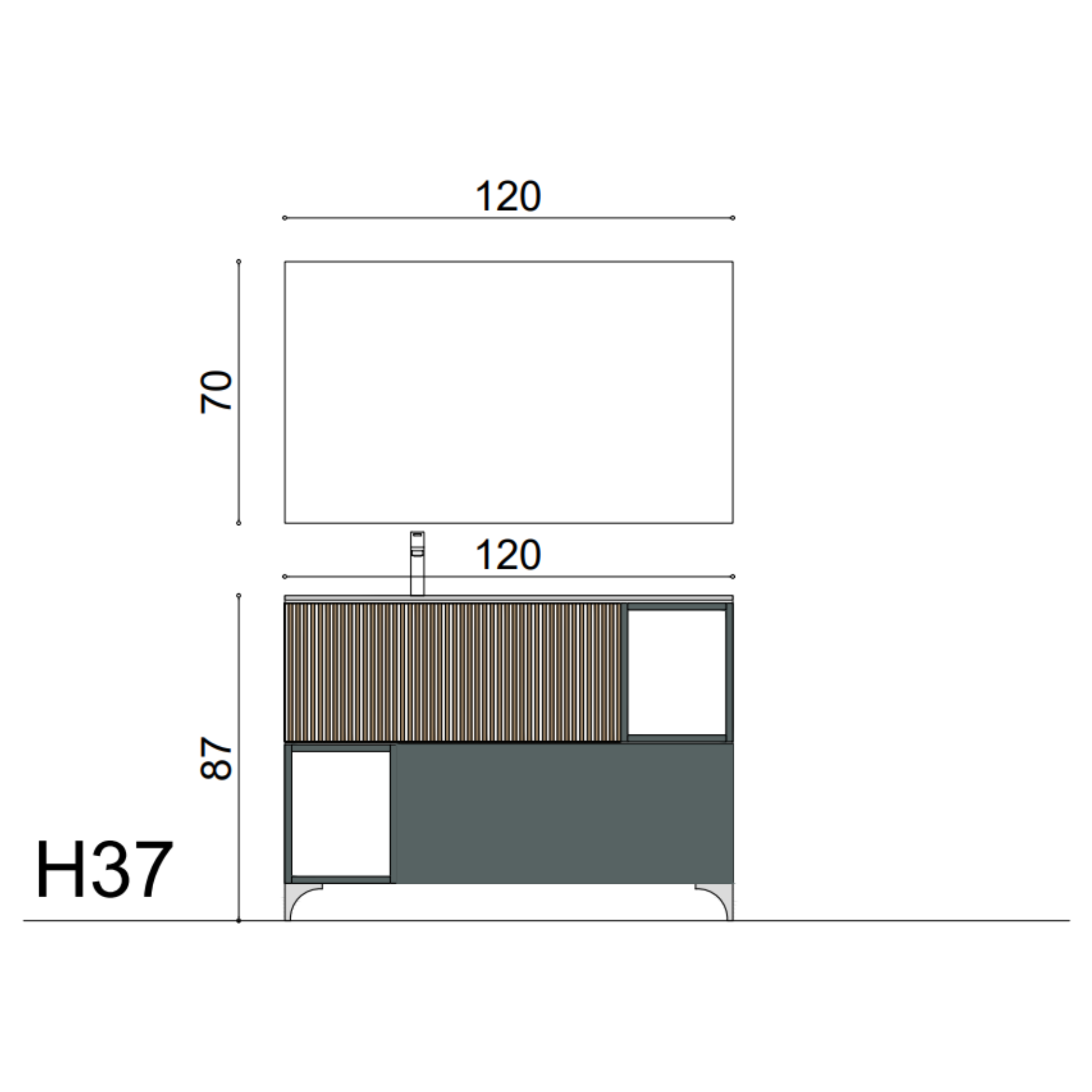 H37 Mobile AB Arredo Bagno - L 120 x H 87
