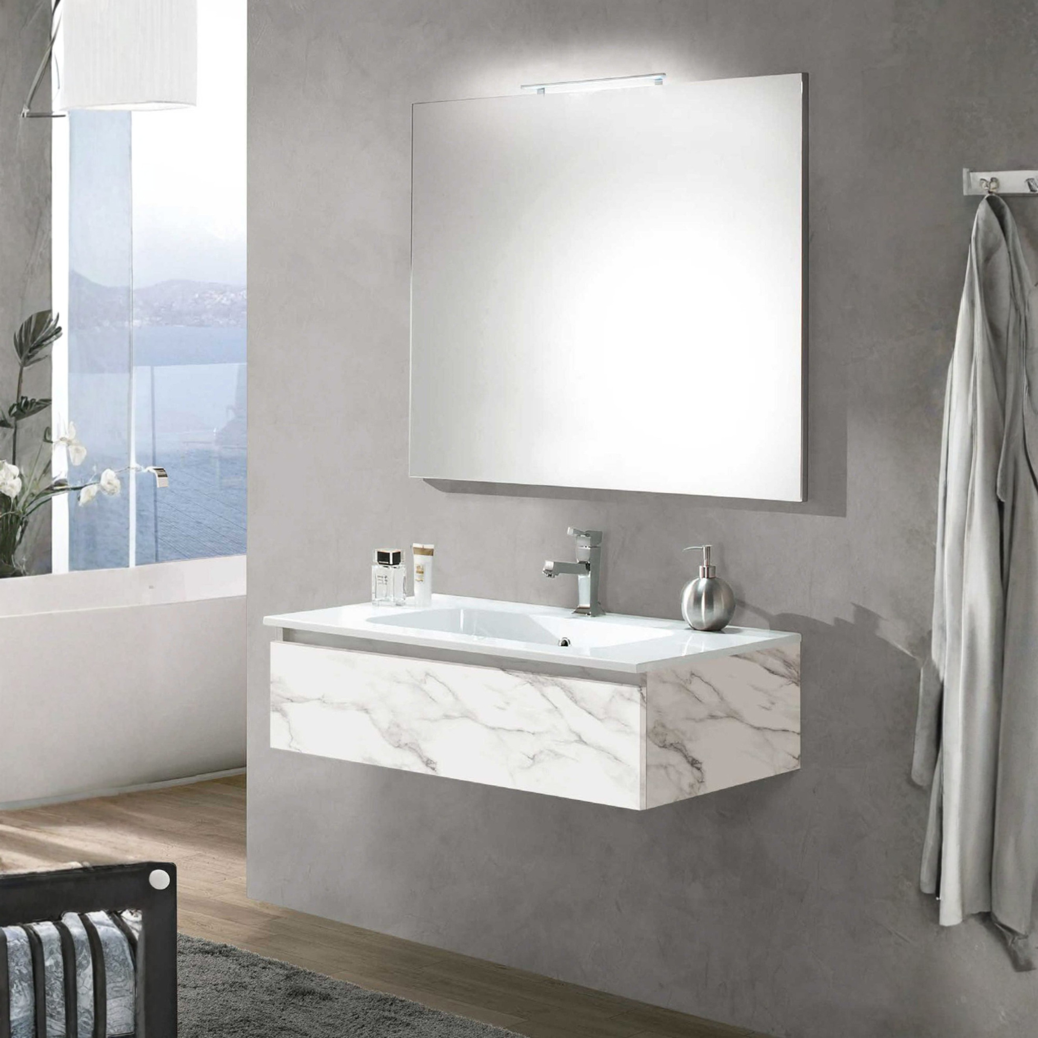 K08 Mobile AB Arredo Bagno - L 90 x H 27 x P 50 cm