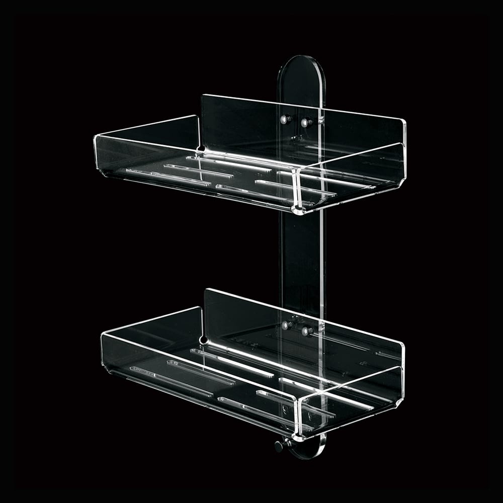 Porta Oggetti da Parete in Plexiglass con 2 Ripiani - Art. 1222 - Made in Italy